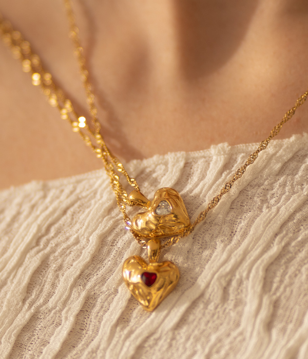 Collar heart circonita oro