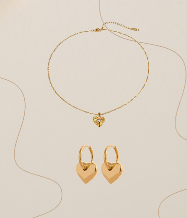 Collar y pendientes heart ORO