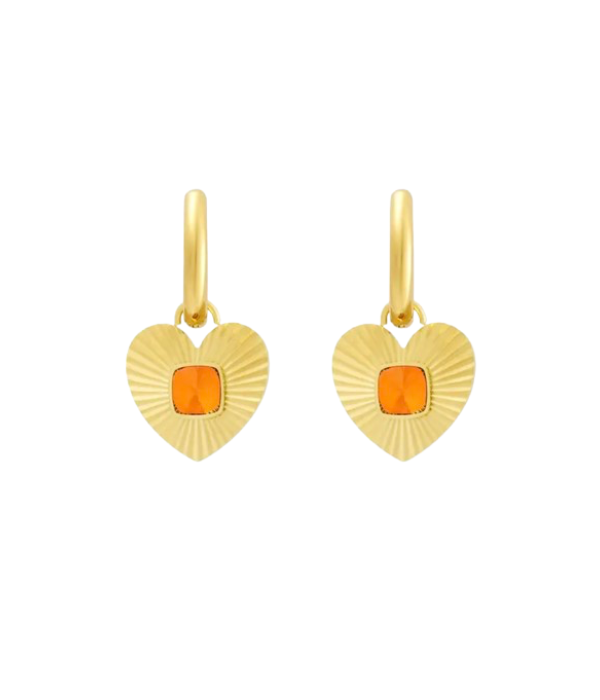 Pendientes Heart Naranja