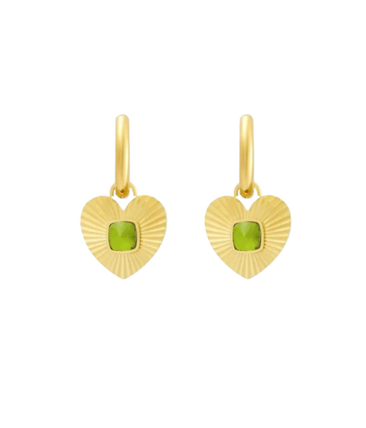 Pendientes Heart Verde